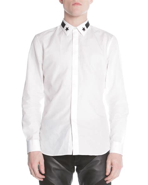 givenchy star stripe collar poplin shirt